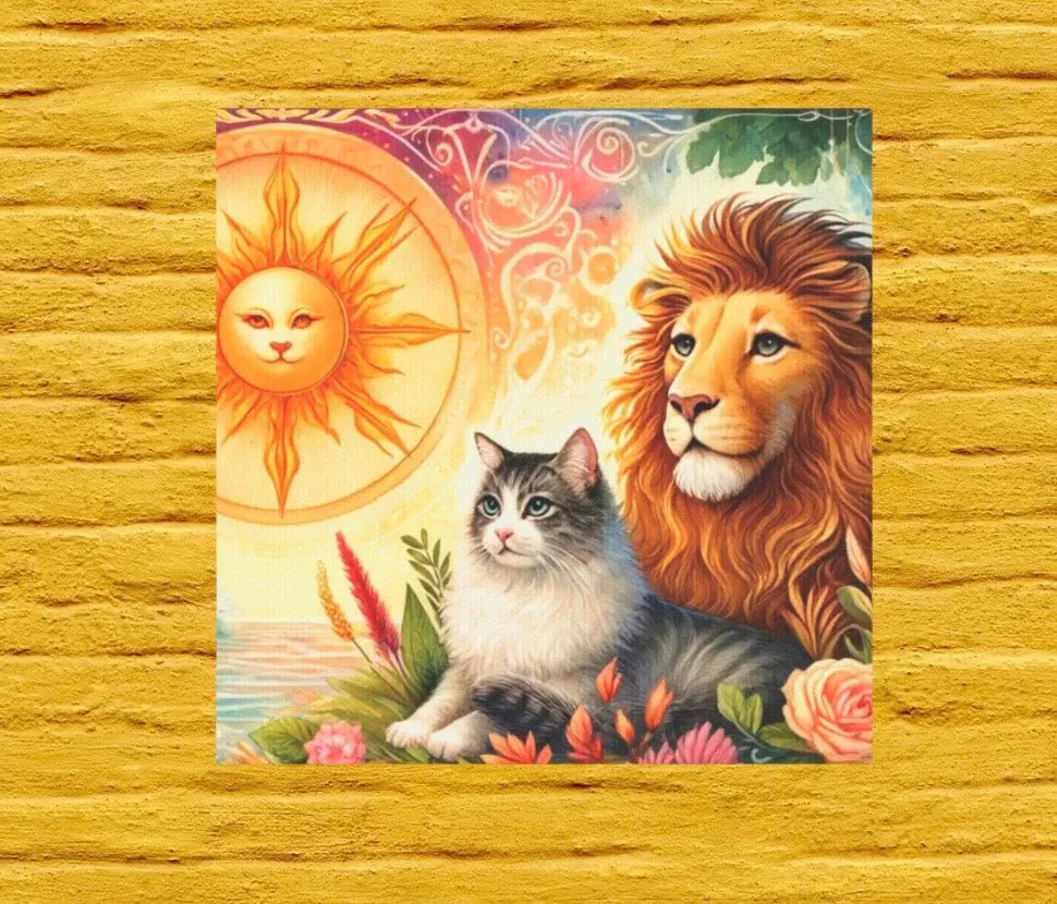 Leo Zodiac - Cat Lover - Wall Art Decor 8x8   