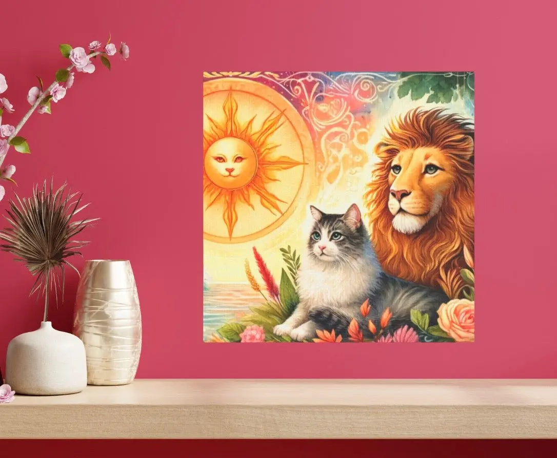 Leo Zodiac - Cat Lover - Wall Art Decor 8x8   