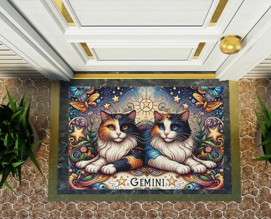 Gemini Zodiac - Cat Lover - Indoor/Outdoor Rug   