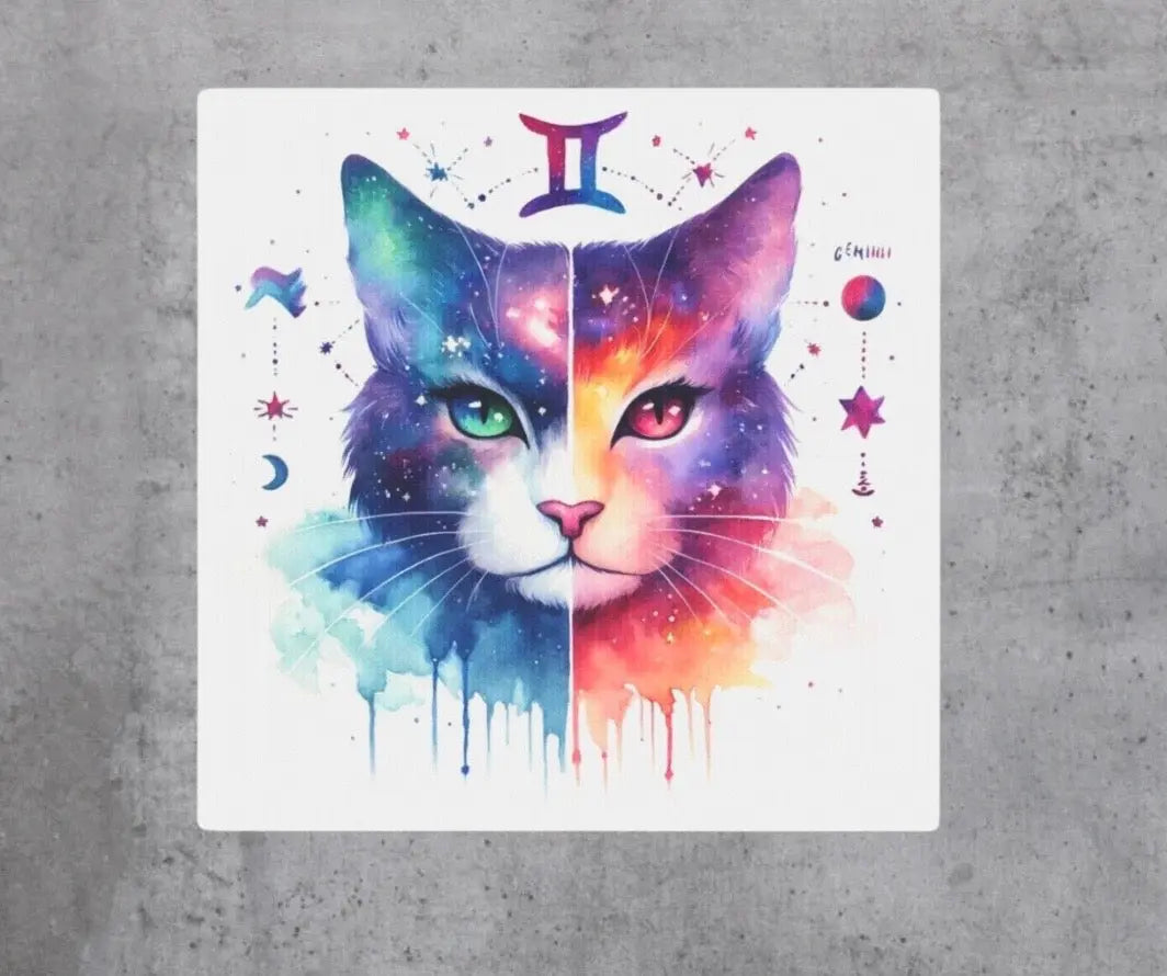 Gemini Zodiac - Cat Lover - Wall Art Decor   