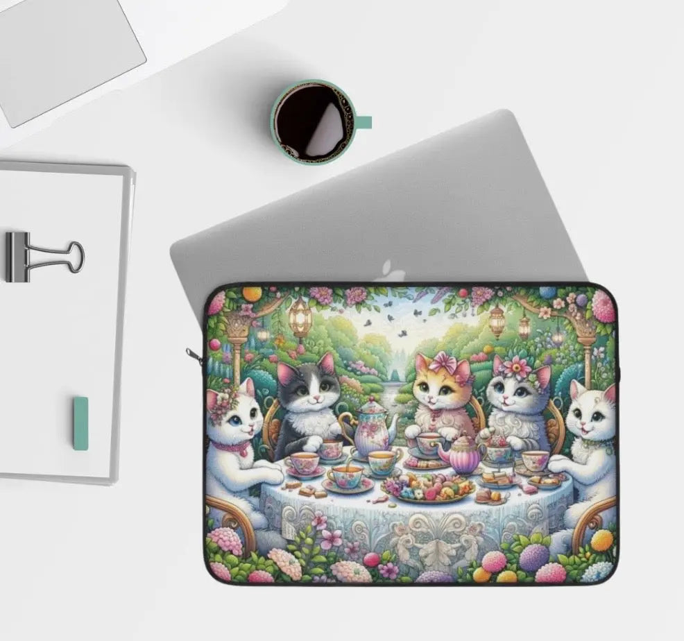 Tea Time - Cat Lover - Laptop Sleeve   