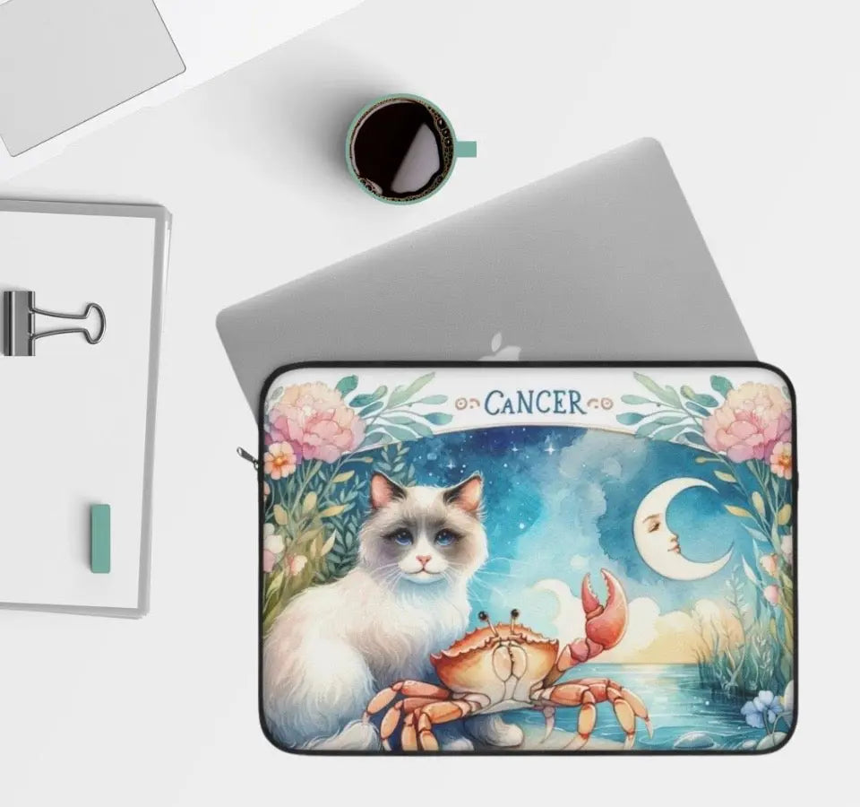 Cancer Zodiac - Cat Lover - Laptop Sleeve   