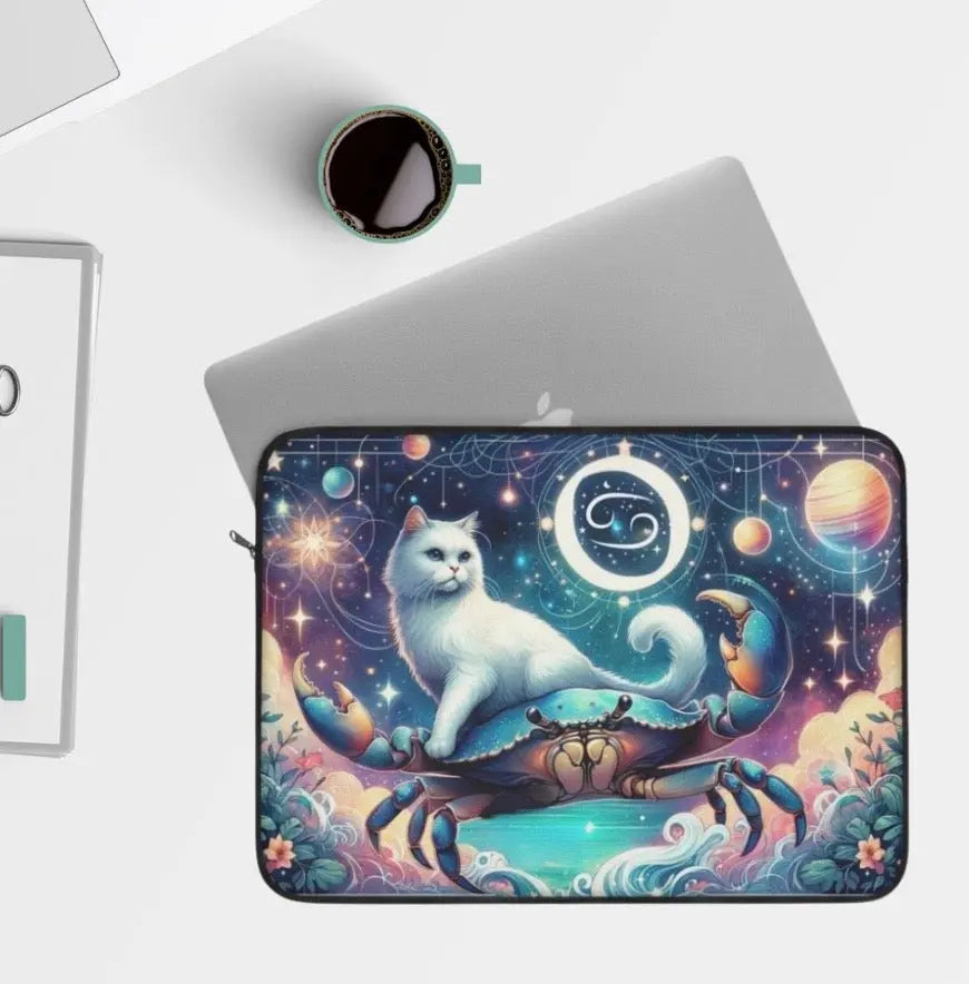 Cancer Crab Zodiac - Cat Lover - Laptop Sleeve   