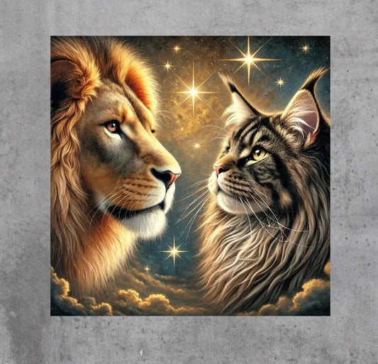 Leo Lion - Maine Coon - Wall Art Decor 8x8   