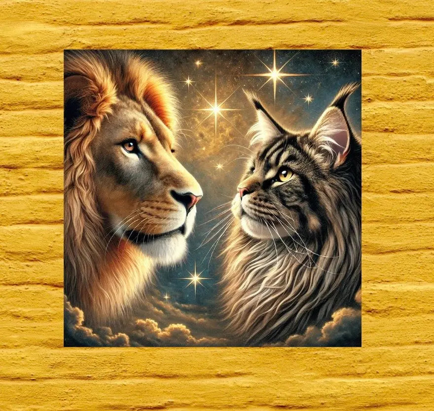 Leo Lion - Maine Coon - Wall Art Decor 8x8   