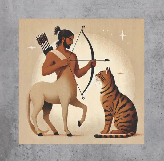 Sagittarius and Bangel - Cat Lover - Wall Art Decor 8x8   