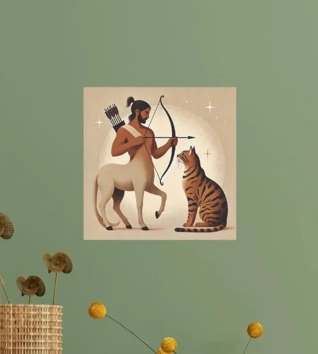 Sagittarius and Bangel - Cat Lover - Wall Art Decor 8x8   