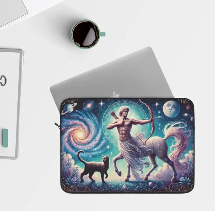 Sagittarius Cat Lover - Celestial Moon - Laptop Sleeve   