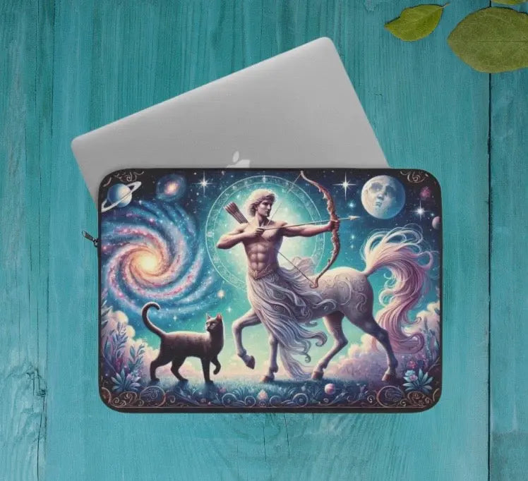 Sagittarius Cat Lover - Celestial Moon - Laptop Sleeve   