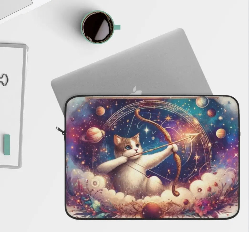 Sagittarius Cat Lover - Celestial Moon - Laptop Sleeve   