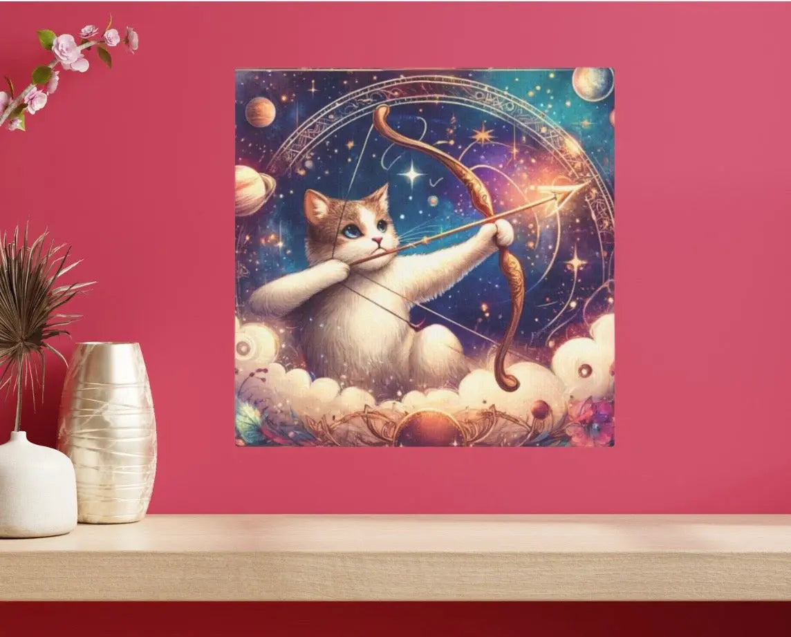 Sagittarius - Cat Lover  - Wall Art Decor 8x8   