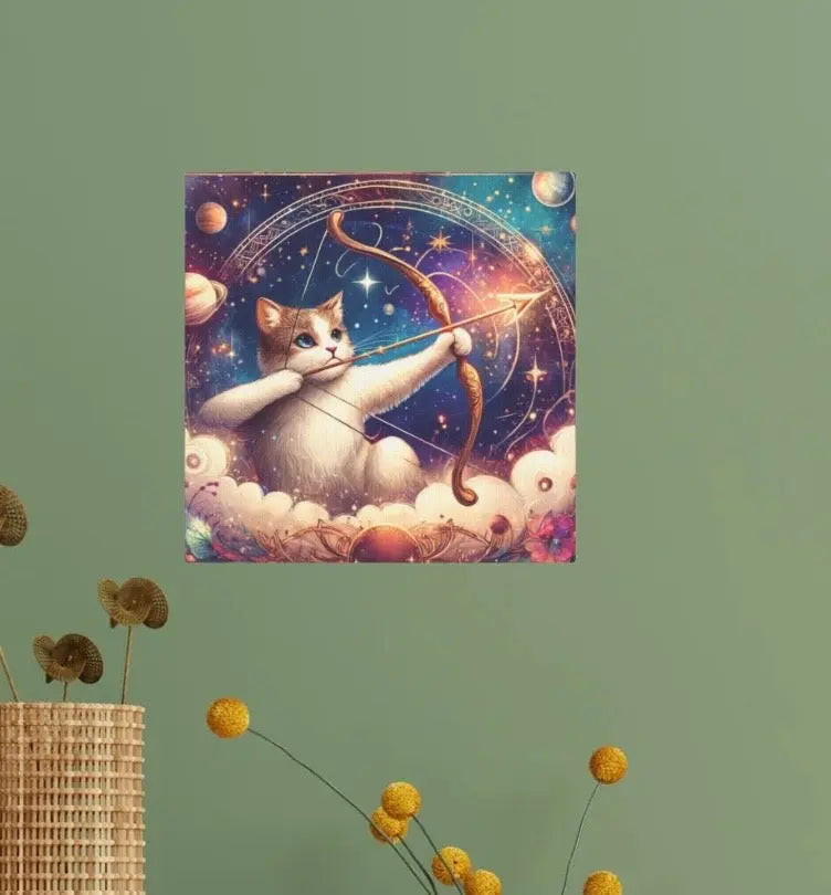 Sagittarius - Cat Lover  - Wall Art Decor 8x8   