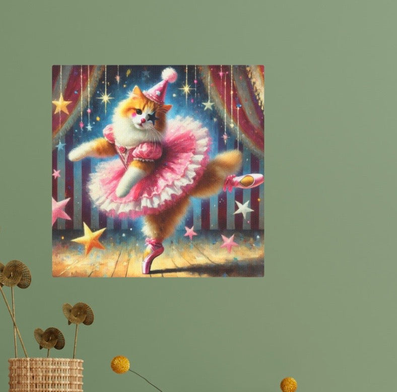 Pink Clown Star Ballerina - Wall Art Decor 8x8   