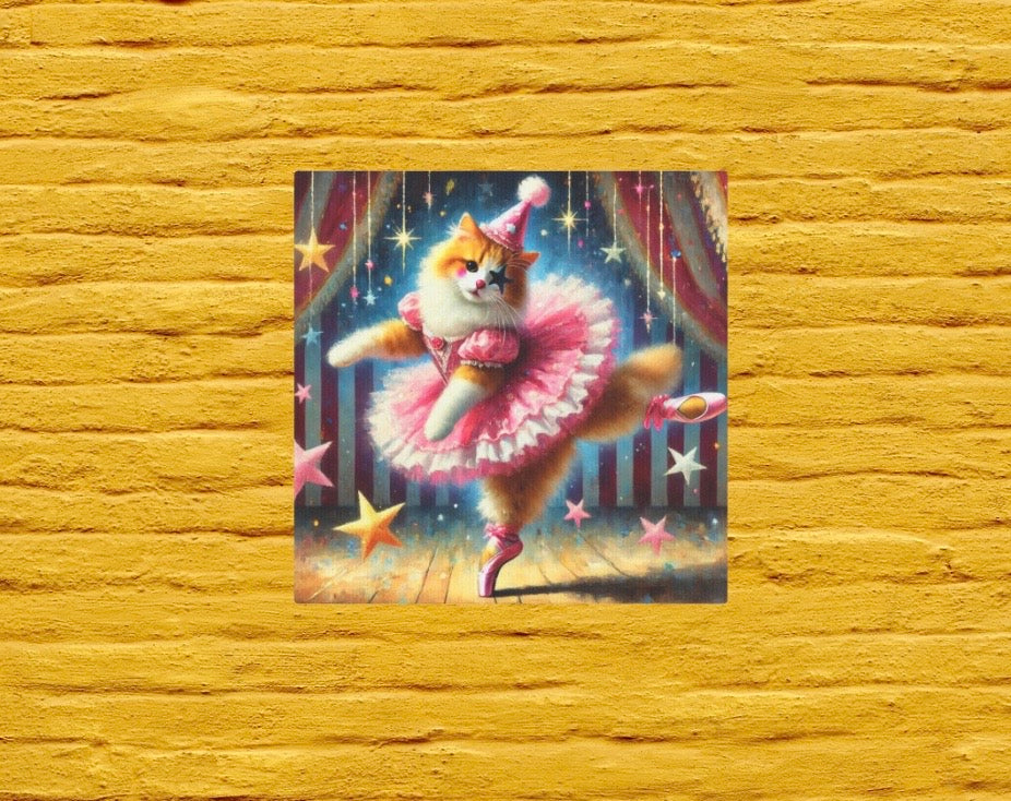 Pink Clown Star Ballerina - Wall Art Decor 8x8   