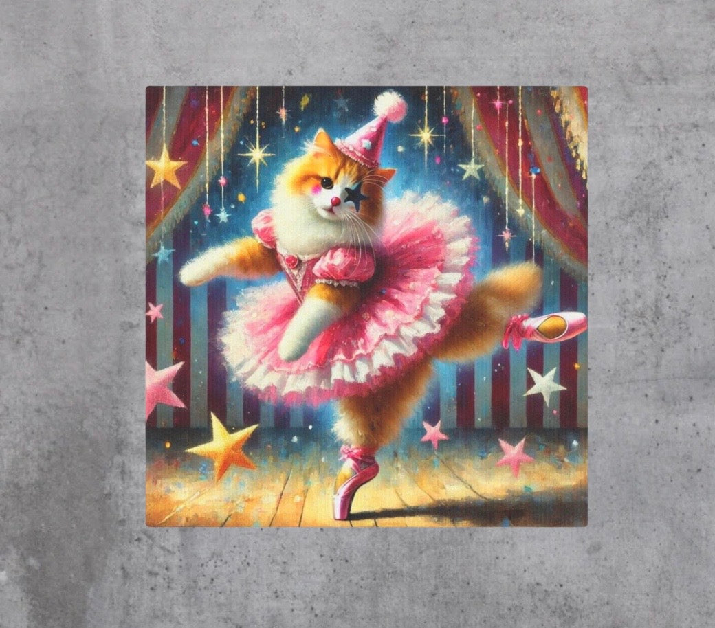 Pink Clown Star Ballerina - Wall Art Decor 8x8   