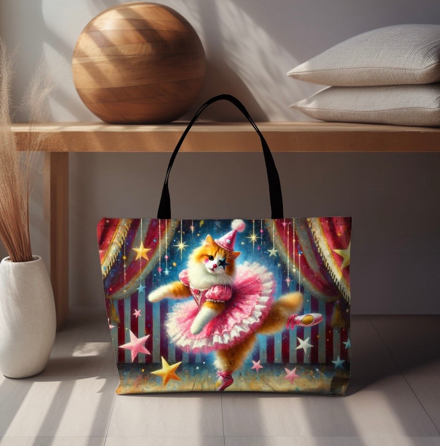 Circus Cat Clown Ballerina  - Weekender Tote Bag   