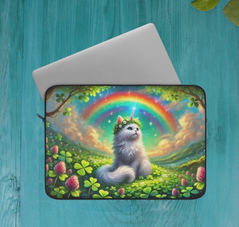 Lucky Caticorn - Cat Unicorn- Cat Lover - Laptop Sleeve   