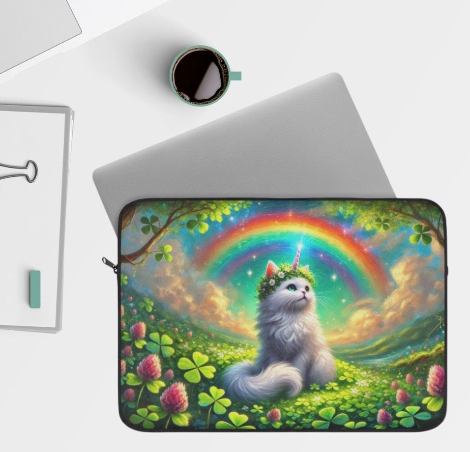 Lucky Caticorn - Cat Unicorn- Cat Lover - Laptop Sleeve   