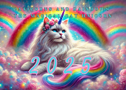 Caticorns and Rainbows - Cat Unicorn - Calendar (2025)   