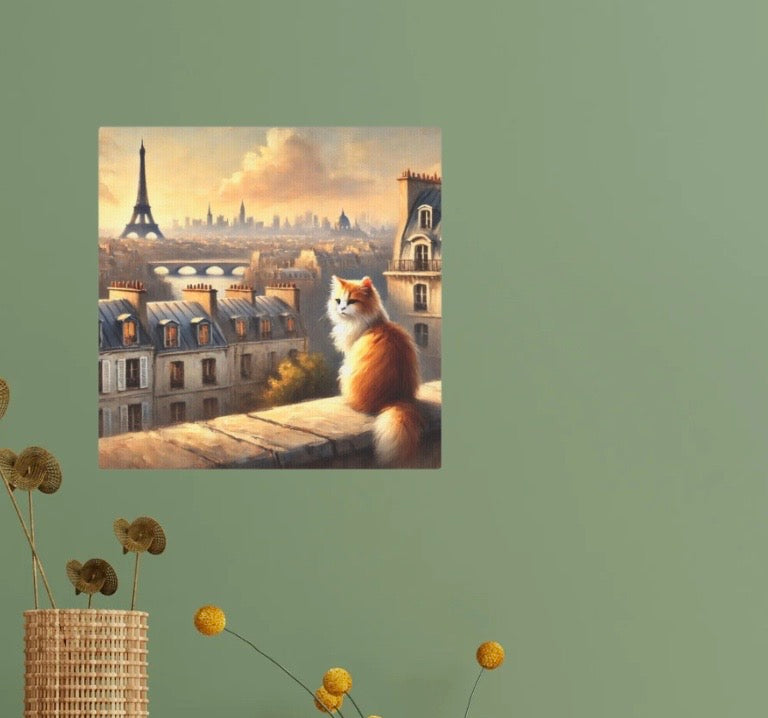 Paris Views - Cat Lover - Wall Art Decor   