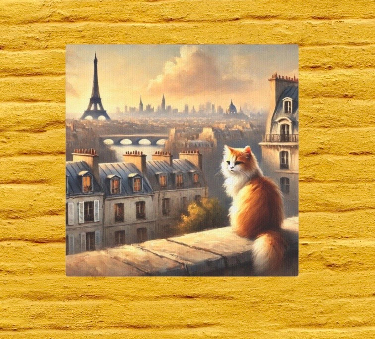 Paris Views - Cat Lover - Wall Art Decor   