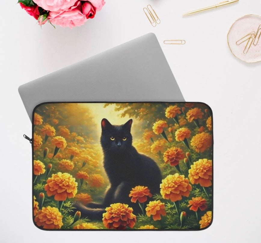 October Birth Flower - Cat Lover - Laptop Sleeve   