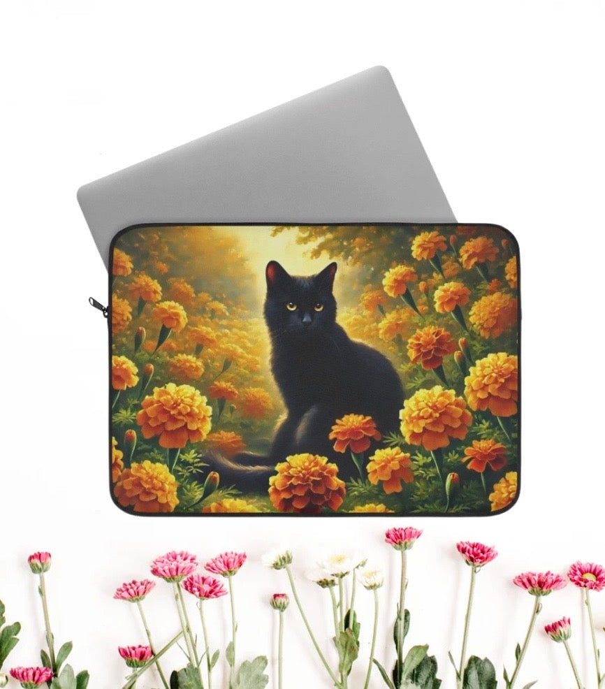 October Birth Flower - Cat Lover - Laptop Sleeve   