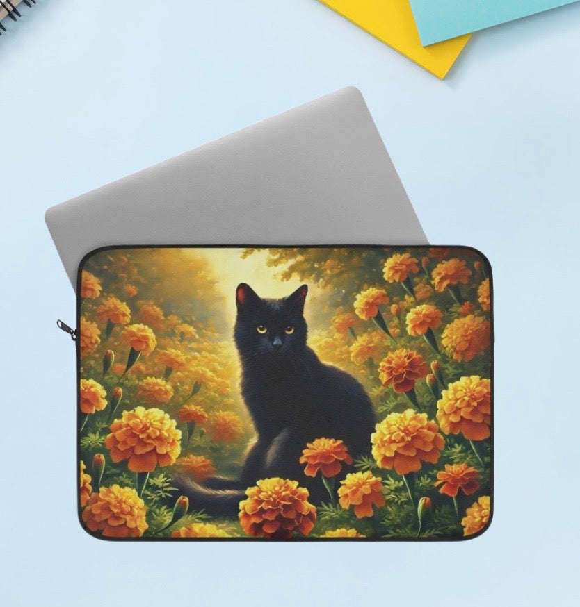 October Birth Flower - Cat Lover - Laptop Sleeve   