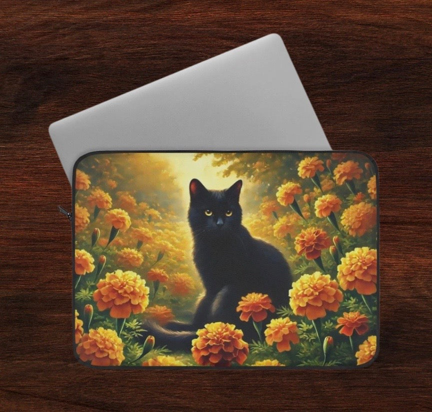 October Birth Flower - Cat Lover - Laptop Sleeve   