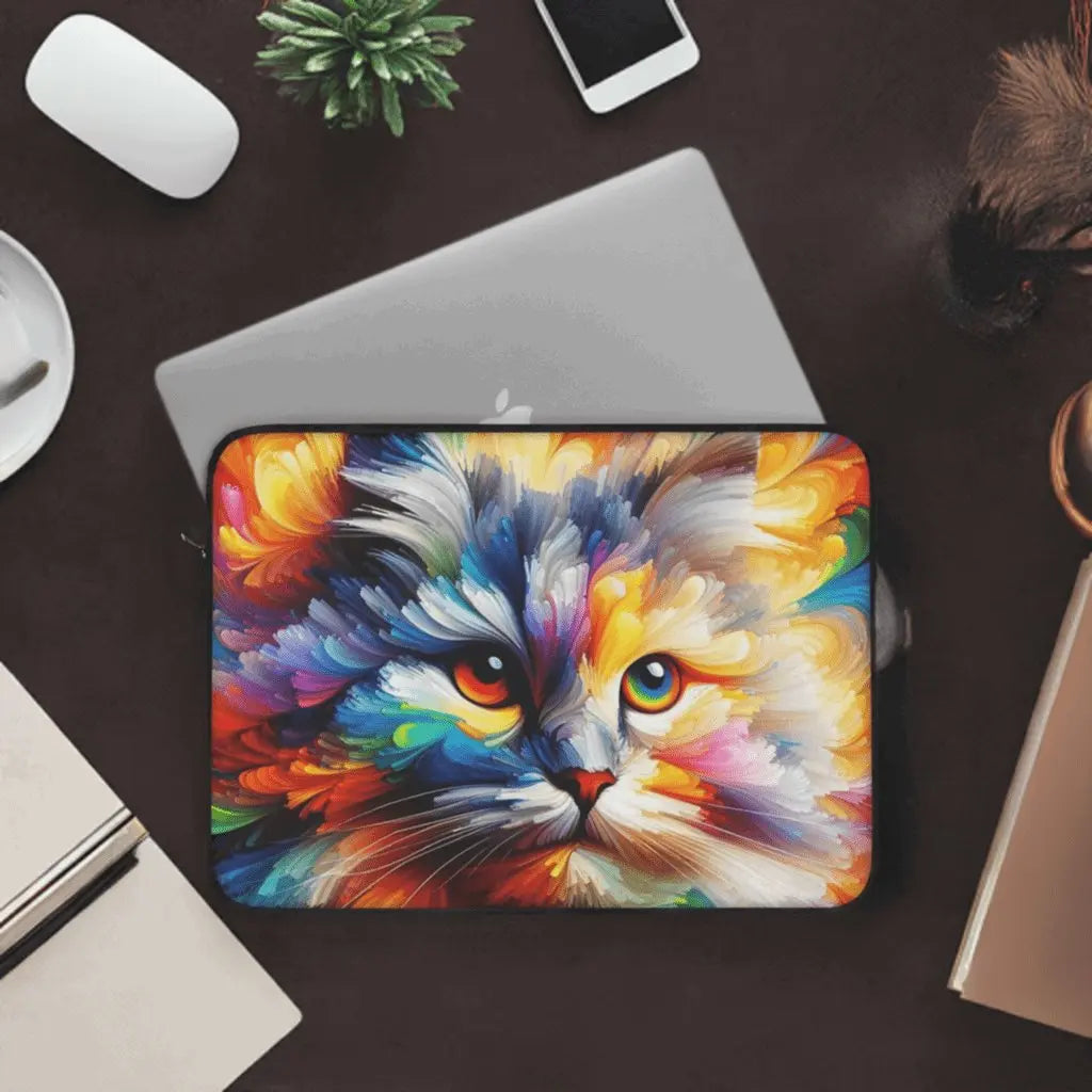 Abstract Rainbow Cat - Laptop Sleeve - Laptop Sleeve