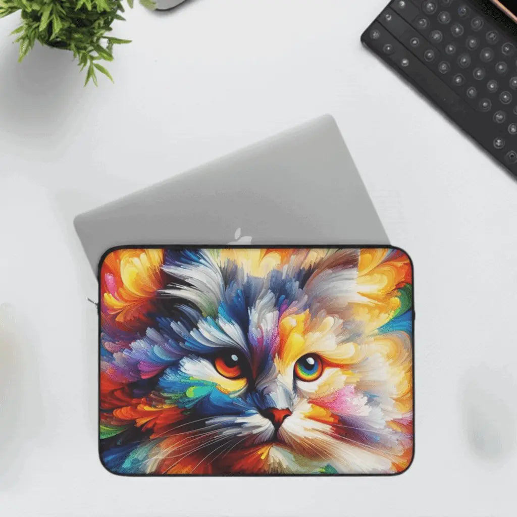 Abstract Rainbow Cat - Laptop Sleeve - Laptop Sleeve