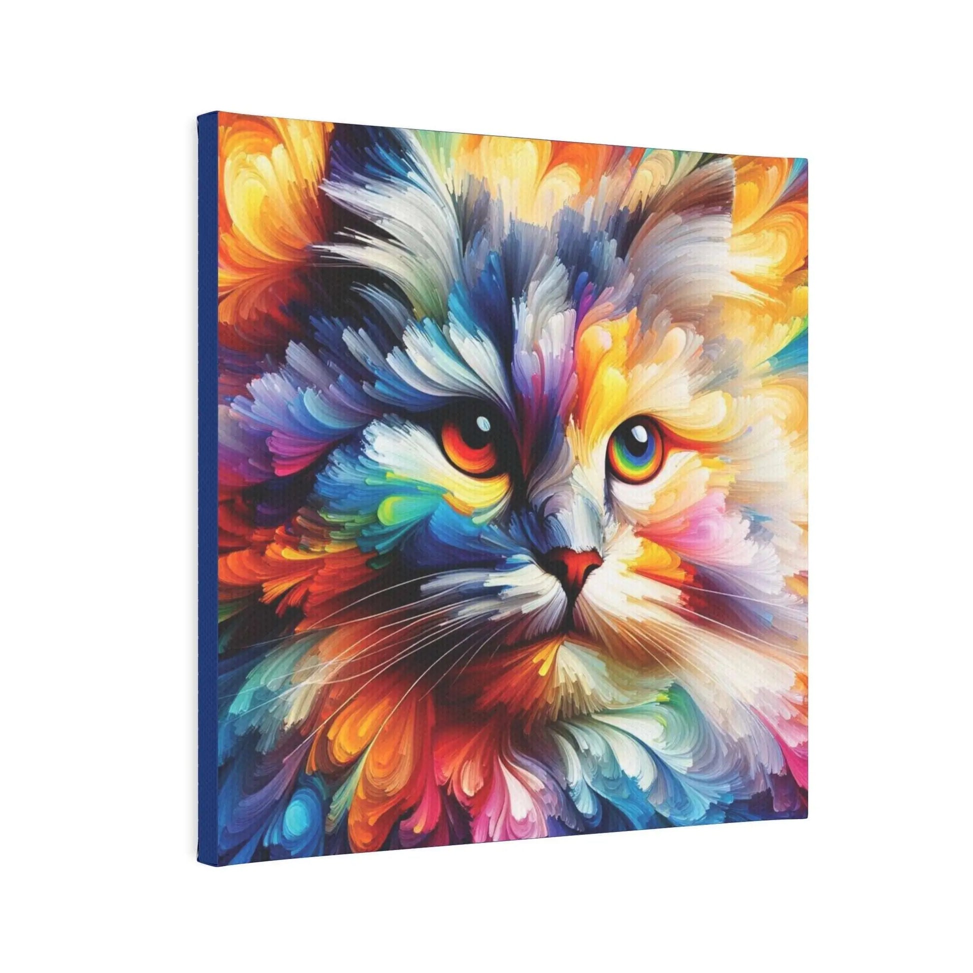 Abstract Rainbow Cat - Wall Art Decor - Cat Lover - Canvas