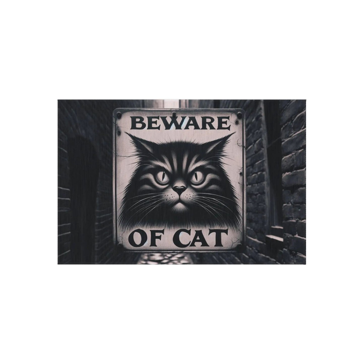 Beware of Cat - Indoor/Outdoor Rug - Home Decor