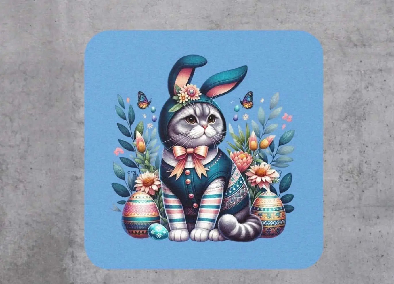 Blue Easter Bunny - Coaster - Easter Decor - Home Decor