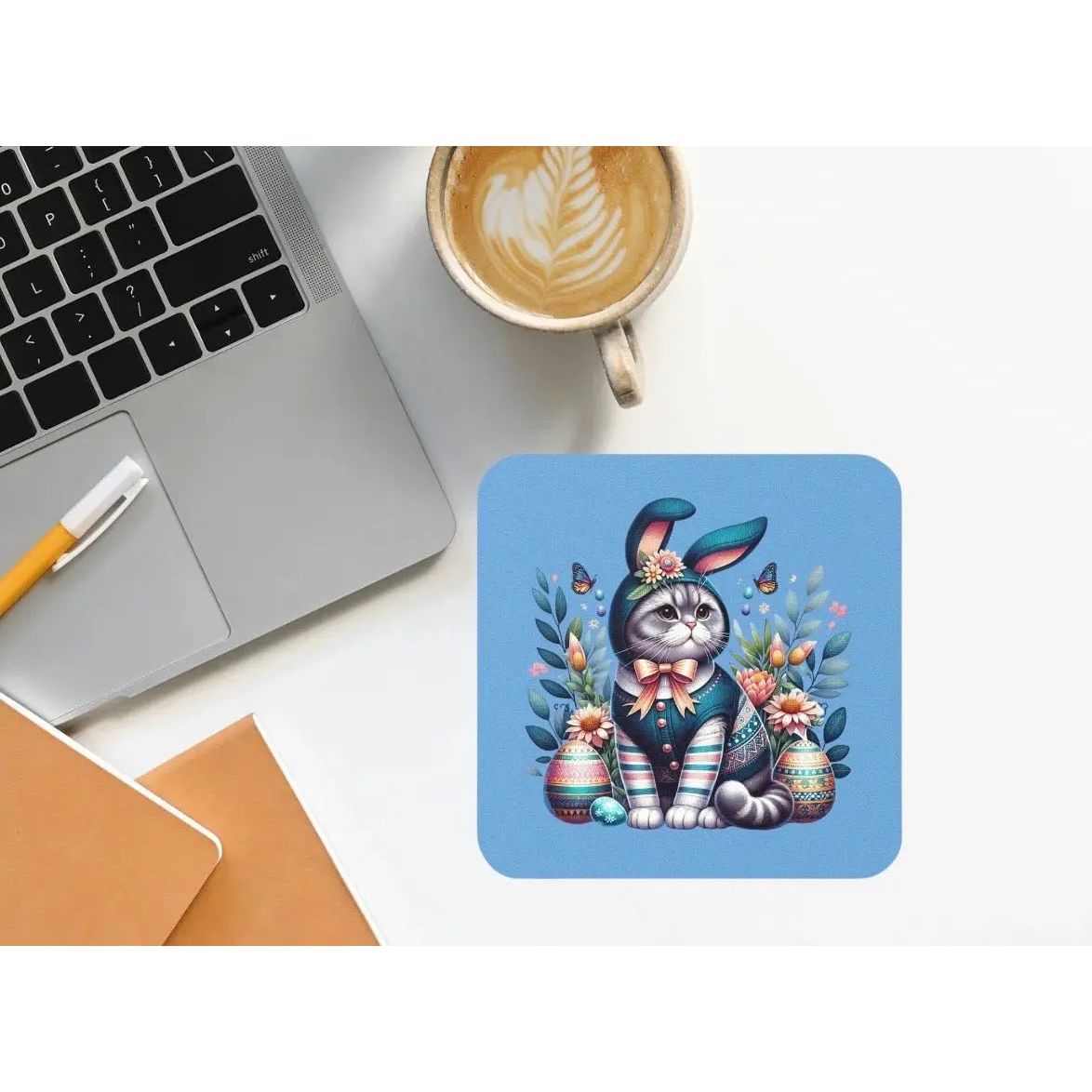 Blue Easter Bunny - Coaster - Easter Decor - Home Decor