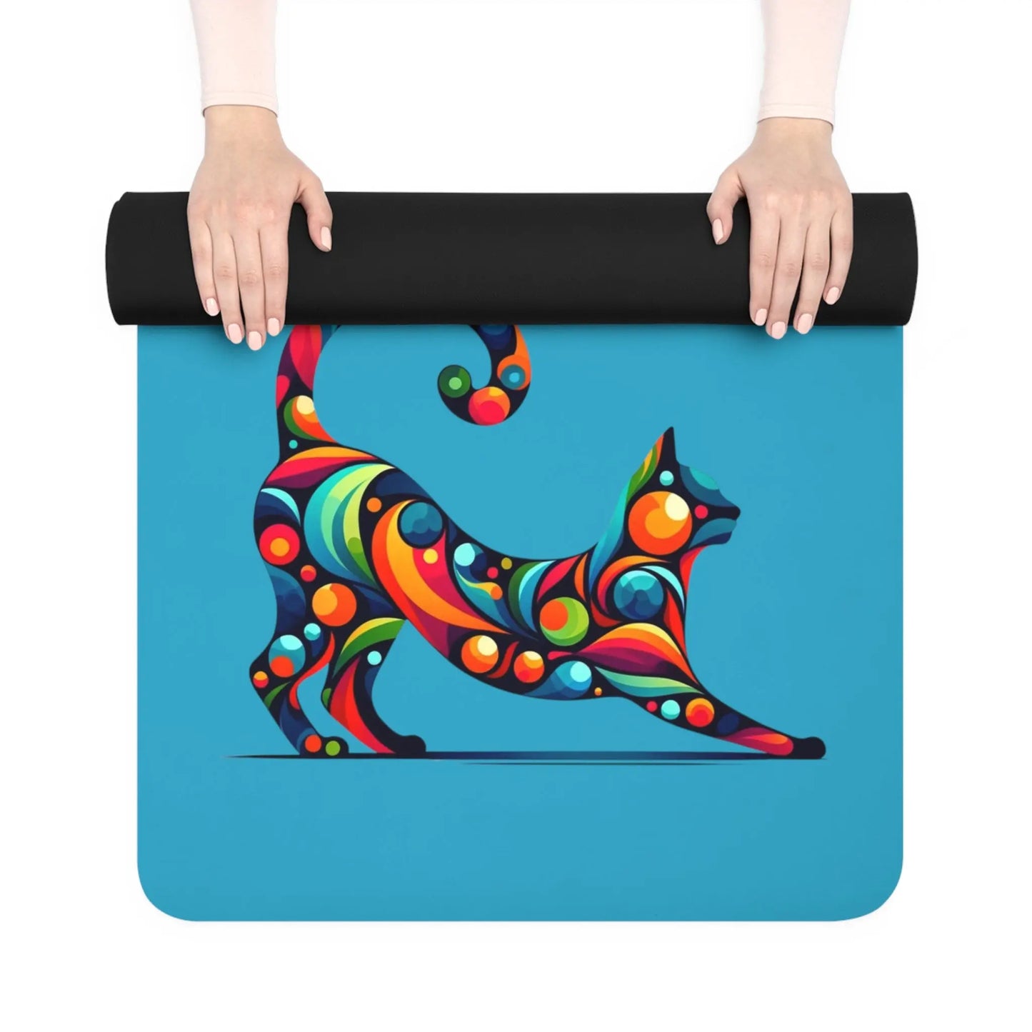 Cat Lover - Mosaic Cat Rubber Yoga Mat - Home Decor