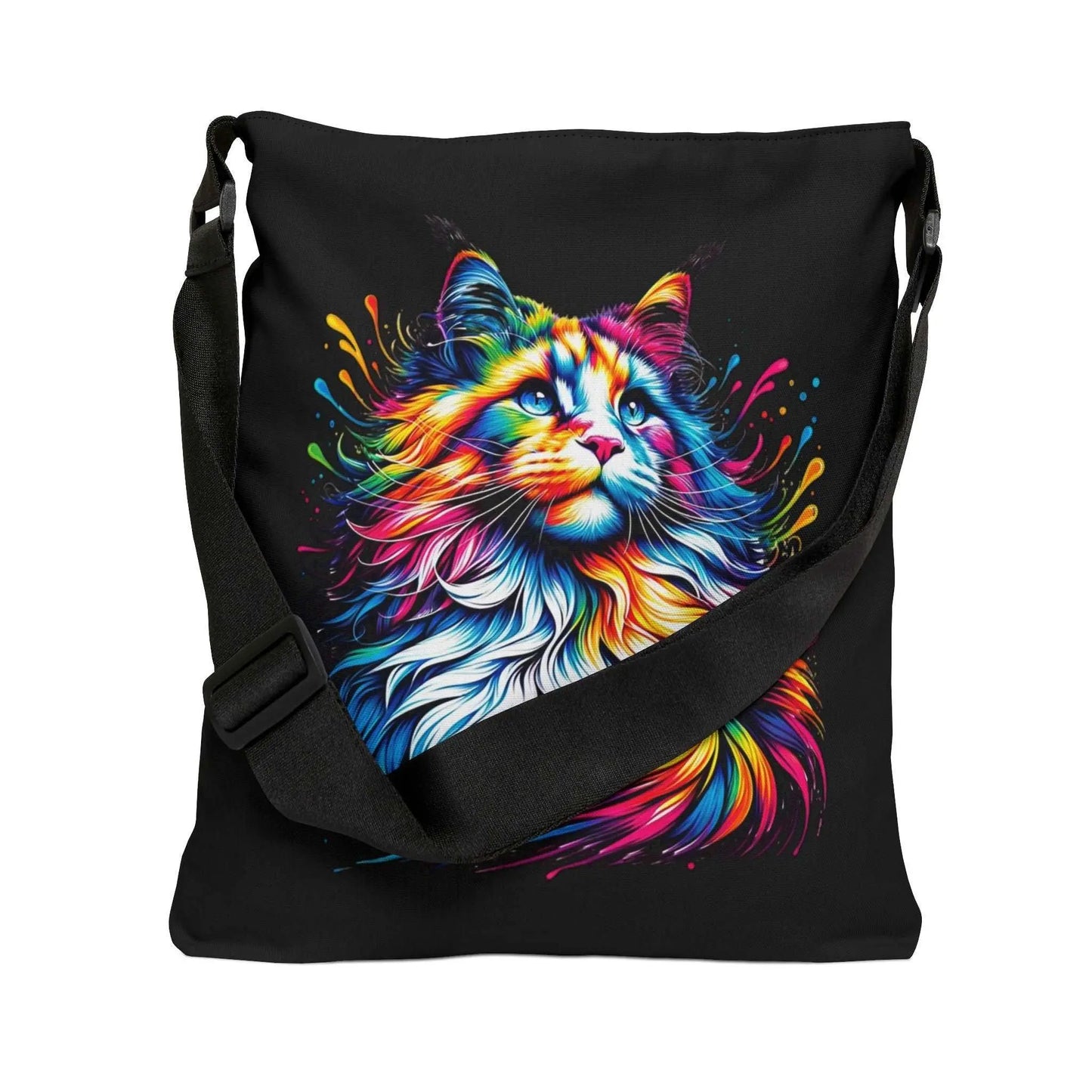 Cat Lover Rainbow Drops Adjustable Tote Bag - Bags