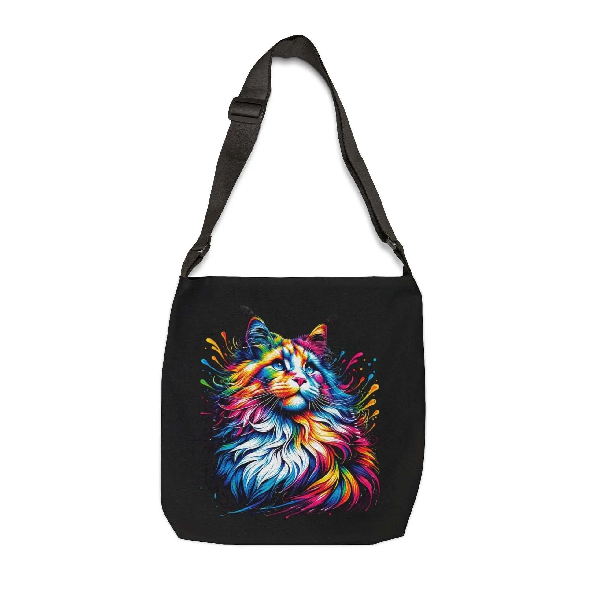 Cat Lover Rainbow Drops Adjustable Tote Bag - Bags