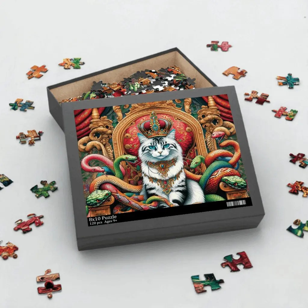 Cat Queen of Snakes Puzzle (120, 252, 500-Piece) - Puzzle