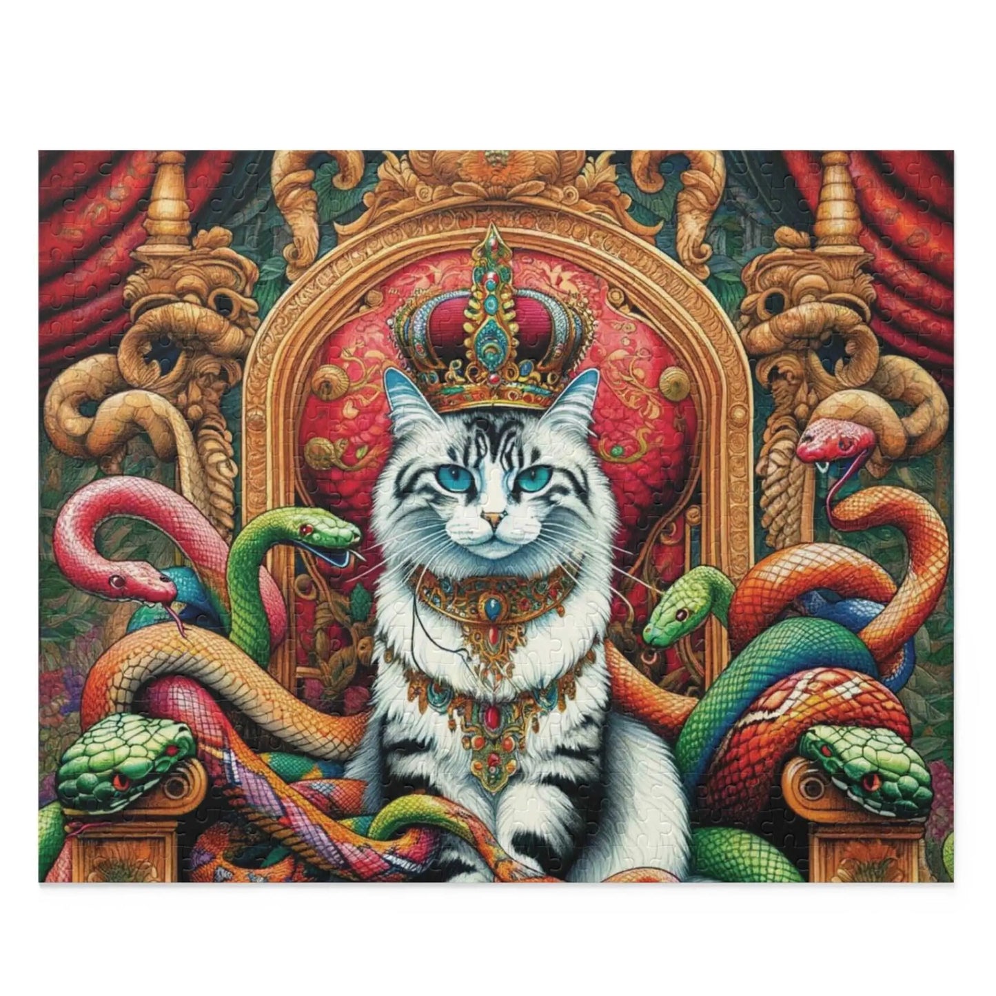 Cat Queen of Snakes Puzzle (120, 252, 500-Piece) - Puzzle