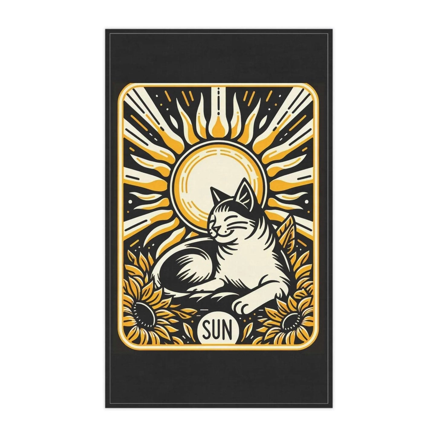 Cat Sun Tarot Graphic - Kitchen Towel - Home Decor