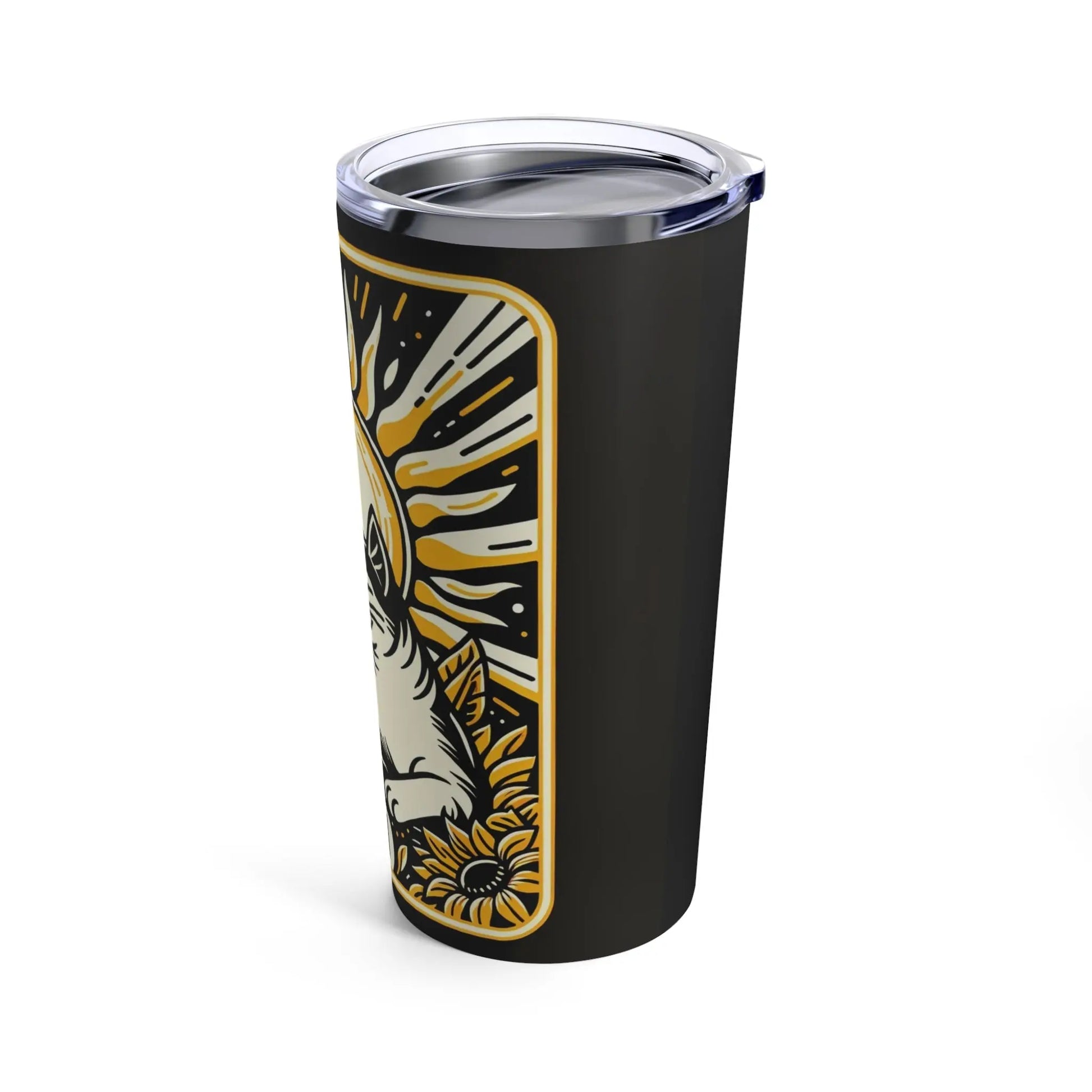 Cat Sun Tarot - Travel Cup - Stainless Steel Tumbler With Lid - Black - Mug