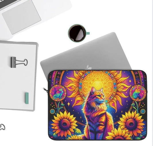 Cat Sunflower - Laptop Cover - Laptop Sleeve