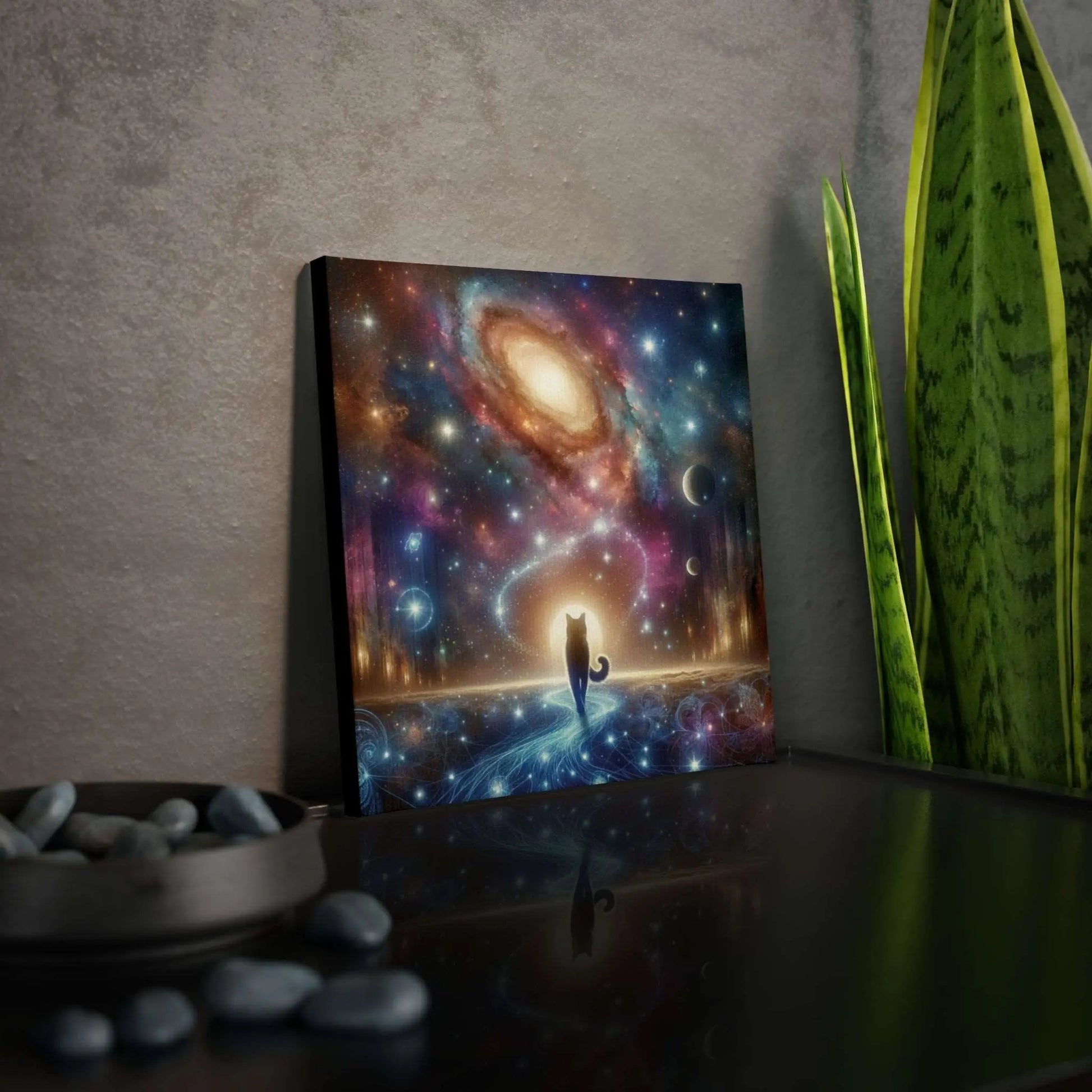 Cat Walking into the Stars - Wall Art Decor - Canvas