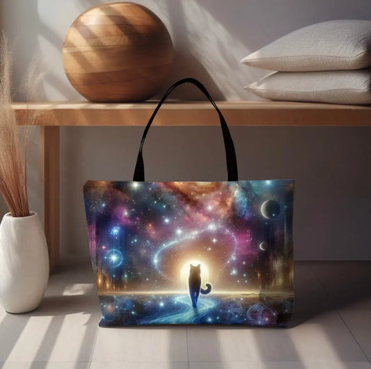 Cat Walking into the Stars - Weekender Tote Bag - Bags