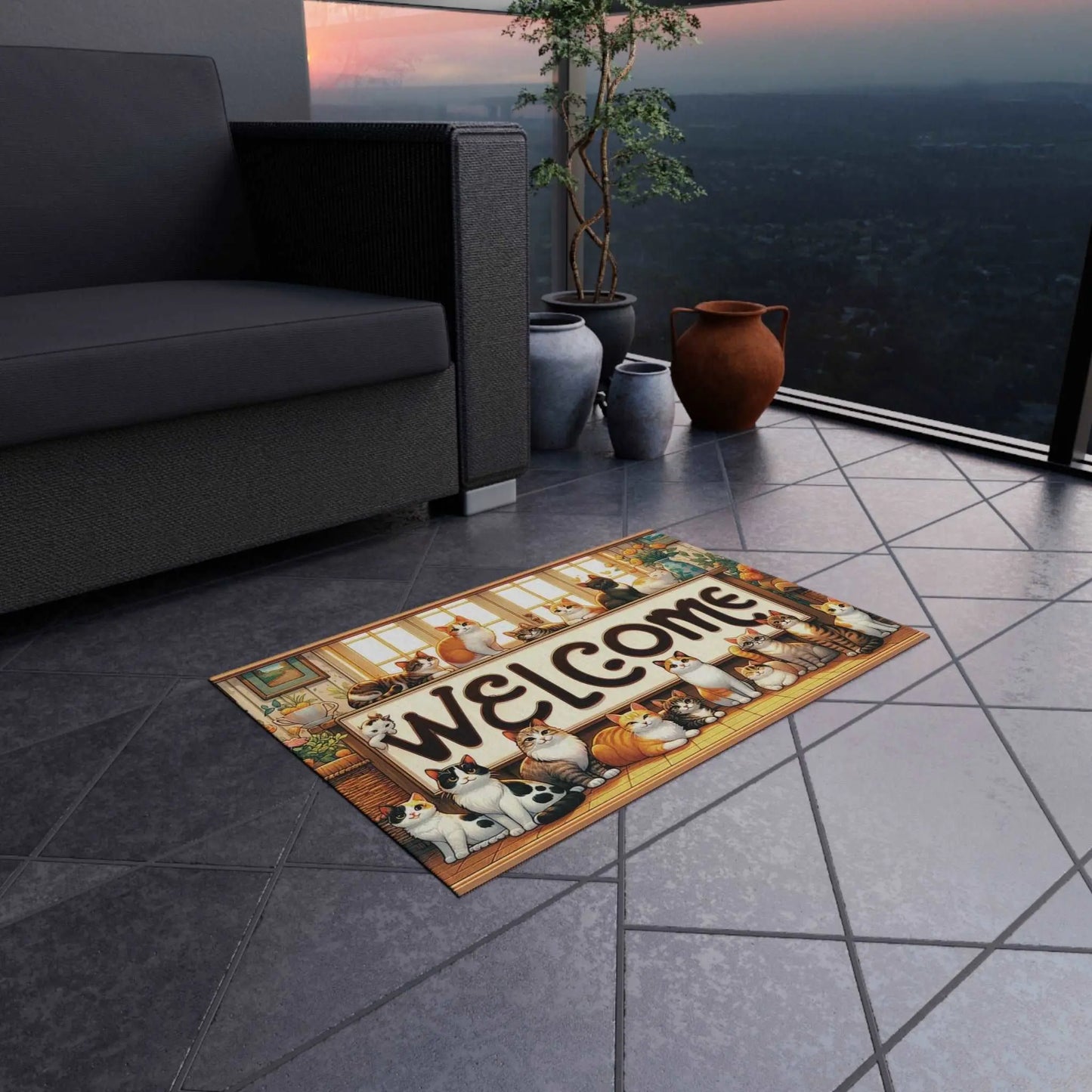 Cat Welcome - Indoor/Outdoor Rug - Home Decor