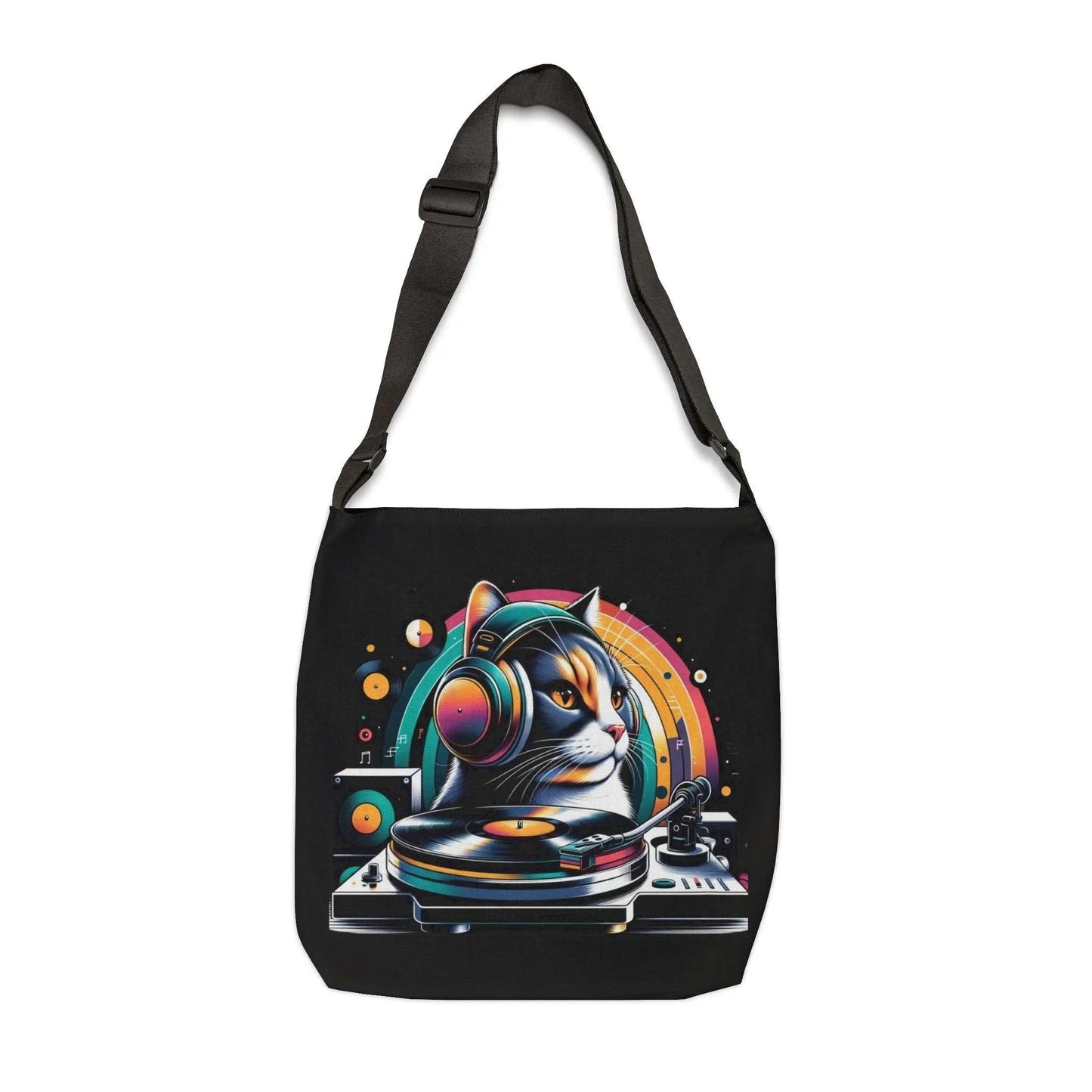 DJ Calico Cat - Adjustable Strap Tote Bag - Bags