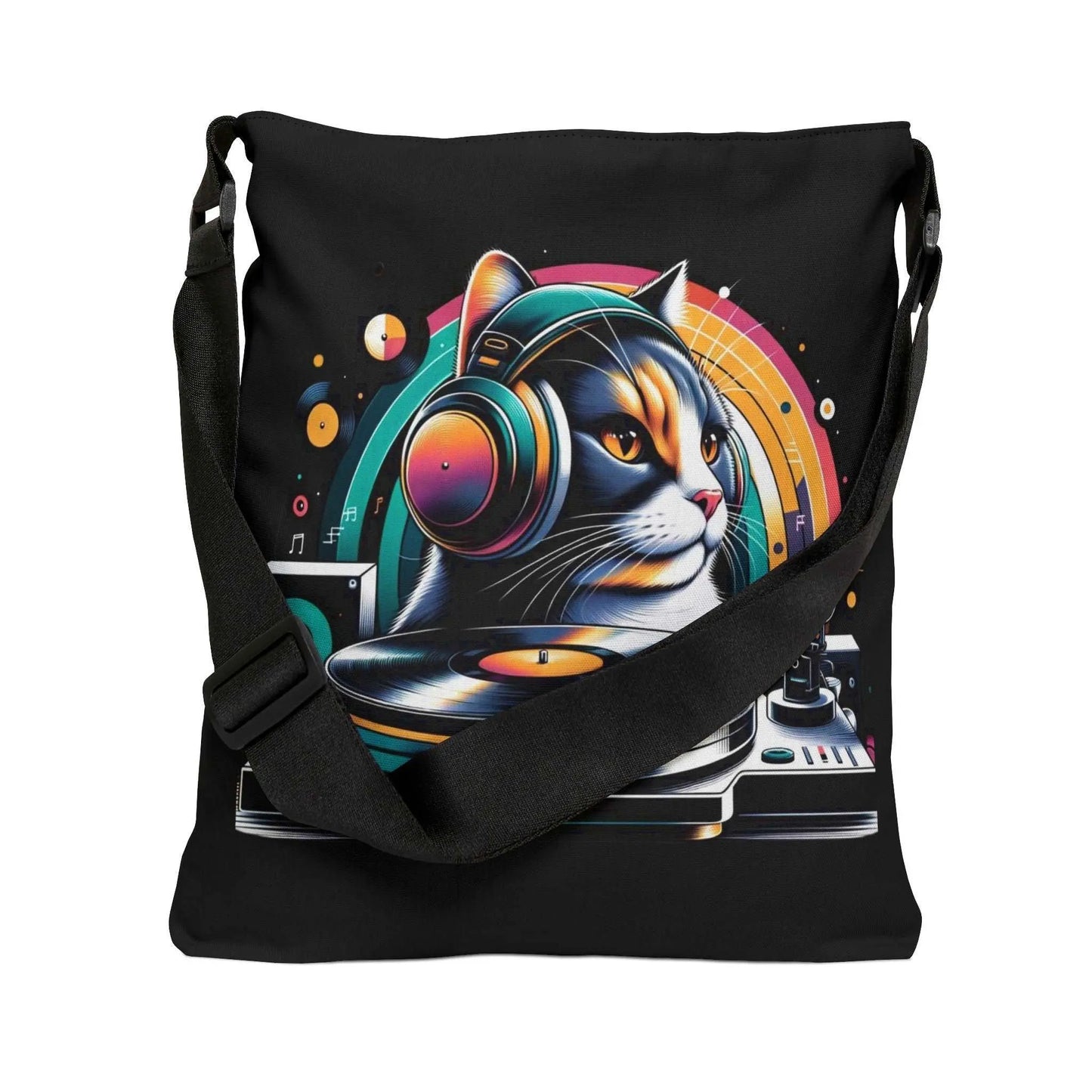 DJ Calico Cat - Adjustable Strap Tote Bag - Bags