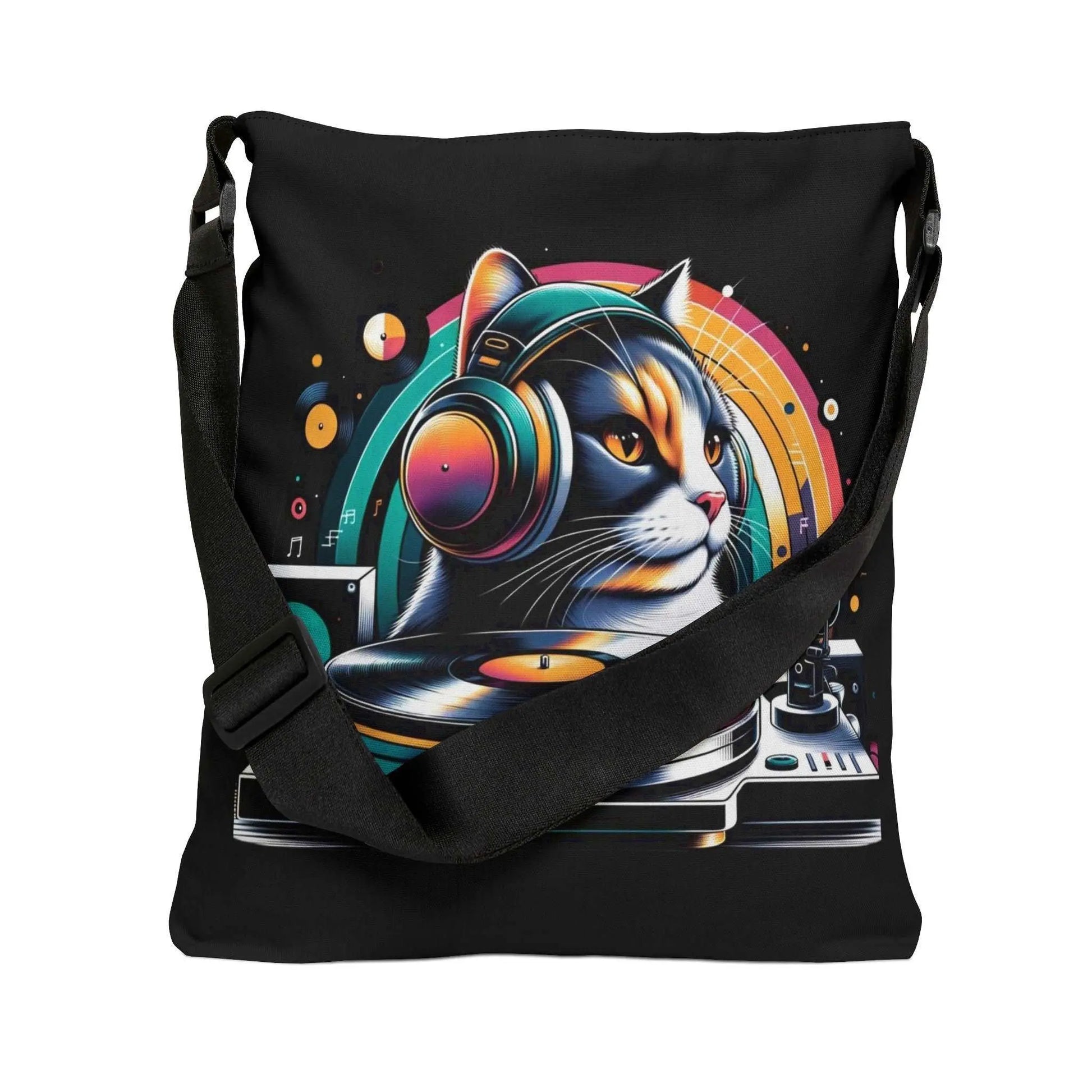 DJ Calico Cat - Adjustable Strap Tote Bag - Bags