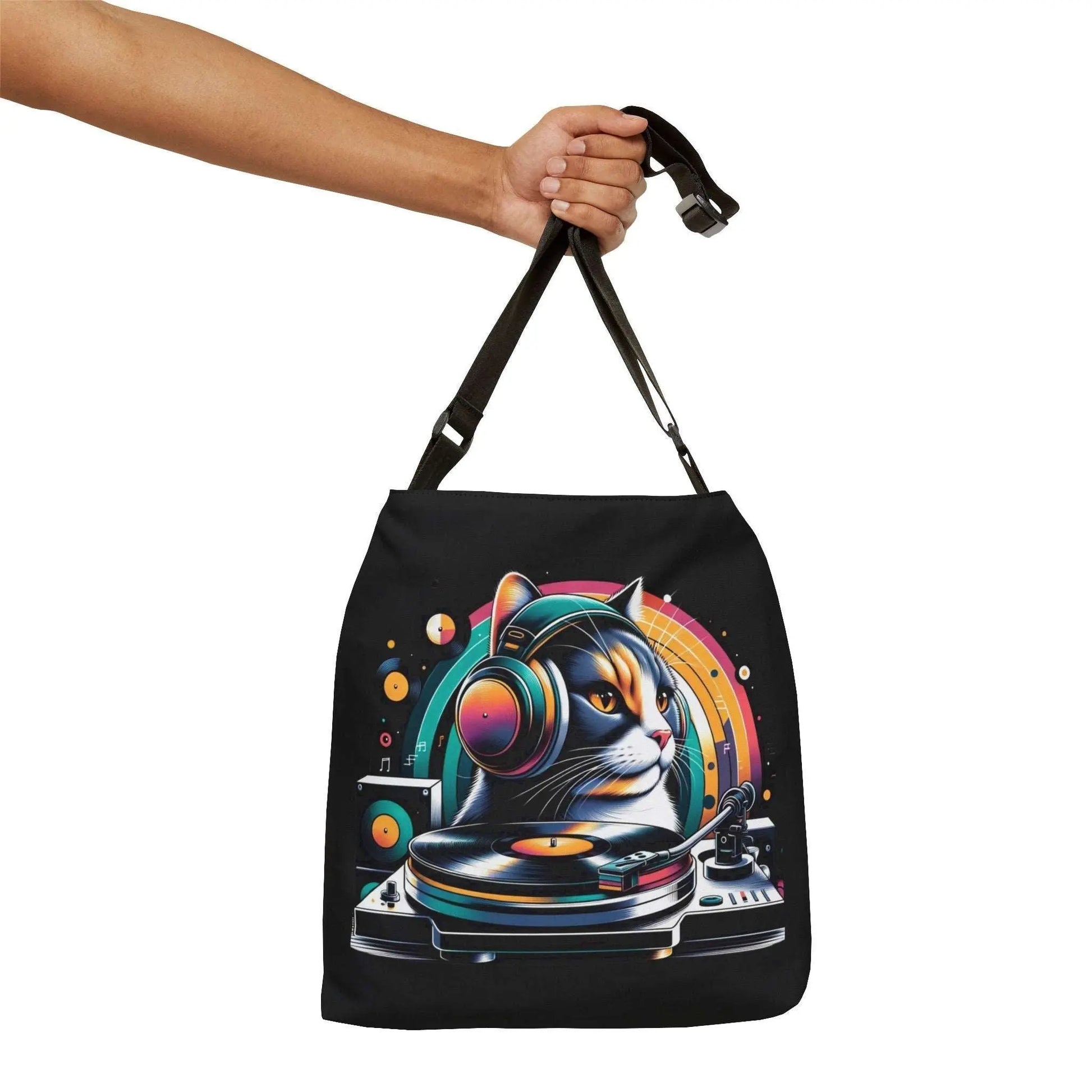 DJ Calico Cat - Adjustable Strap Tote Bag - Bags